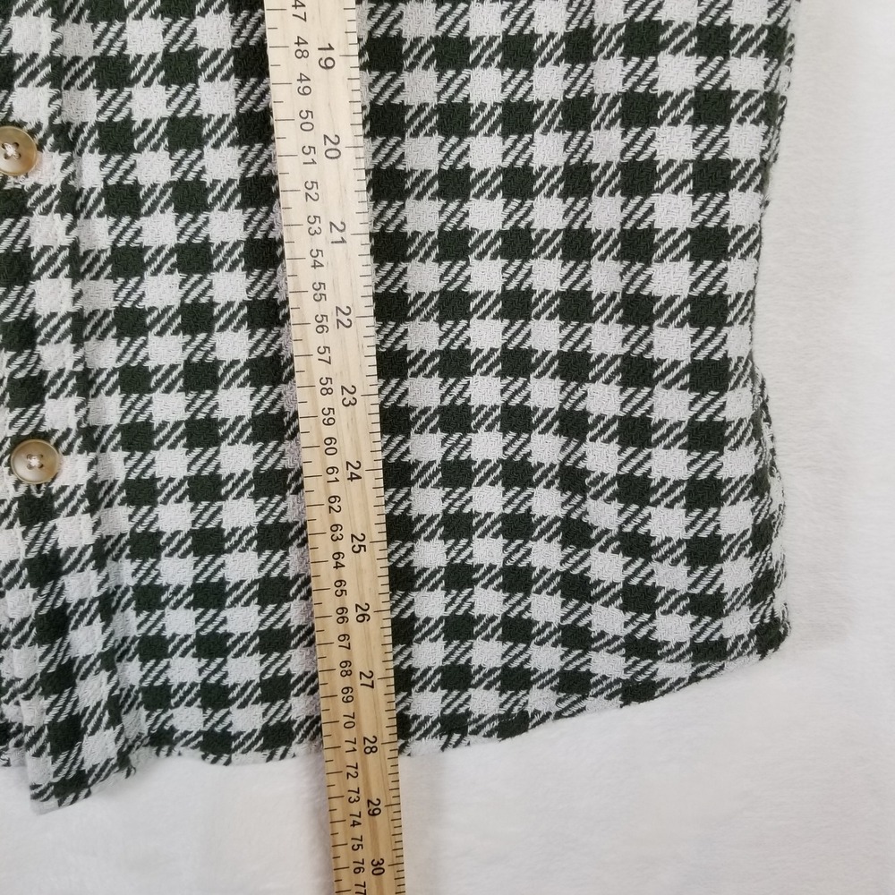 American Tall Mens Large Tall Olive Green Houndstooth Flannel Shirt AM-BS-10821 - Picture 6 of 10